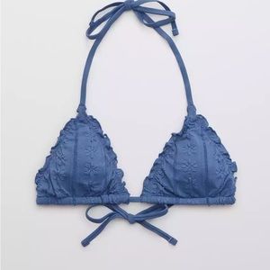 Aerie Blue Floral Bikini Top